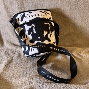 Hydro Jug 73oz Black & White Cow Print Neoprene Sleeve Strap Water Bottle Carry